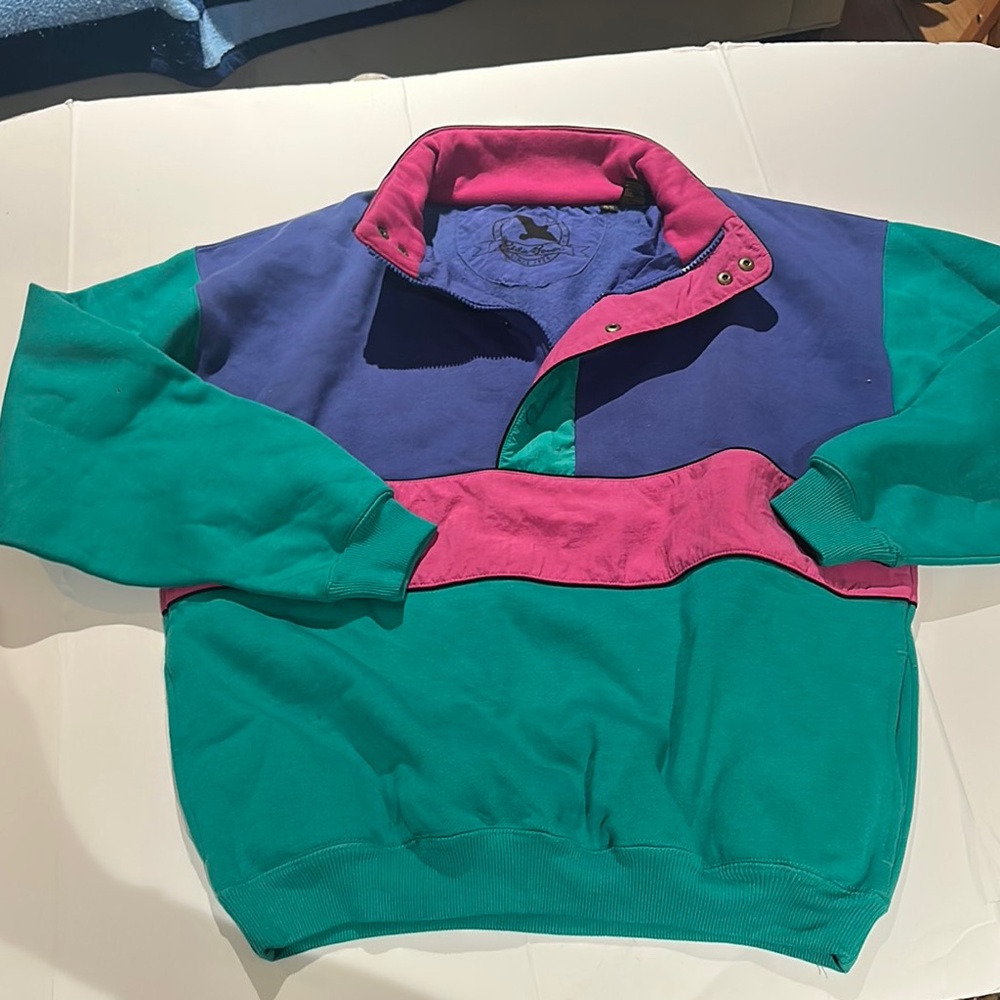 Eddie Bauer Vintage Colorblock Pullover Sweatshirt size Medium - Picture 1 of 8